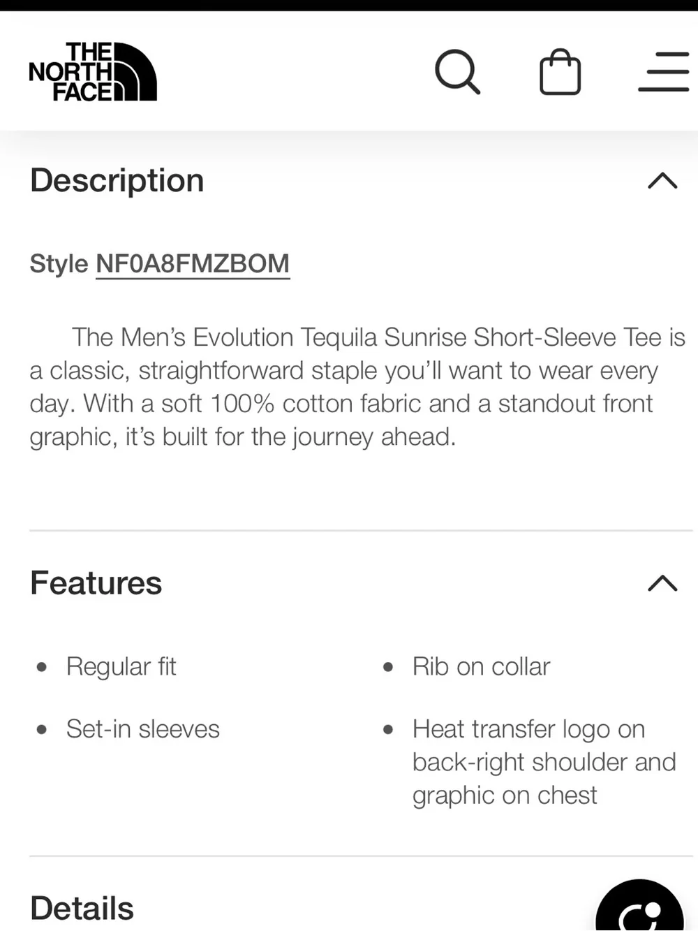 North Face Men's Evolution Tequila Sunrise Short-Sleeve T Shirt Medium NEW
